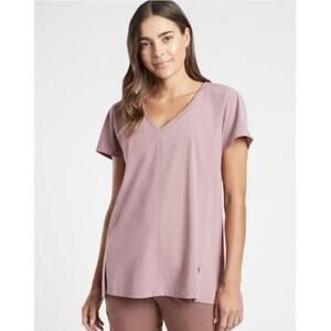 Athleta Boulevard V-Neck Tee- Small- Cascadia Violet